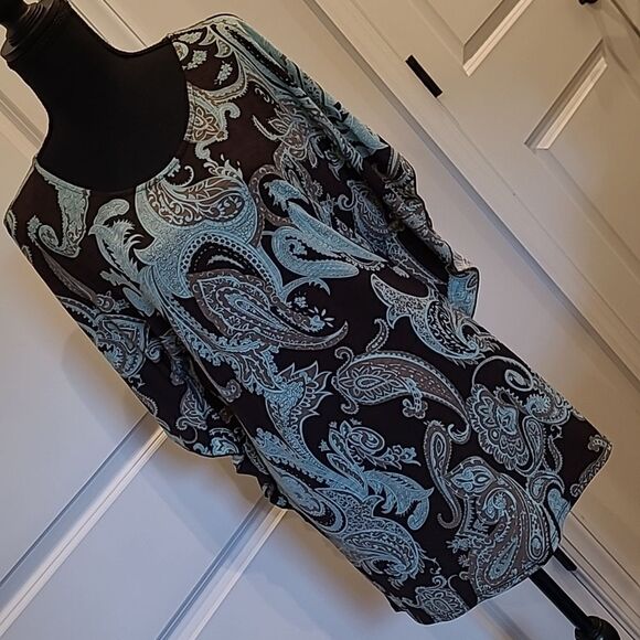 Honeyme Los Angeles sz S Paisley Print tunic top - Picture 1 of 9